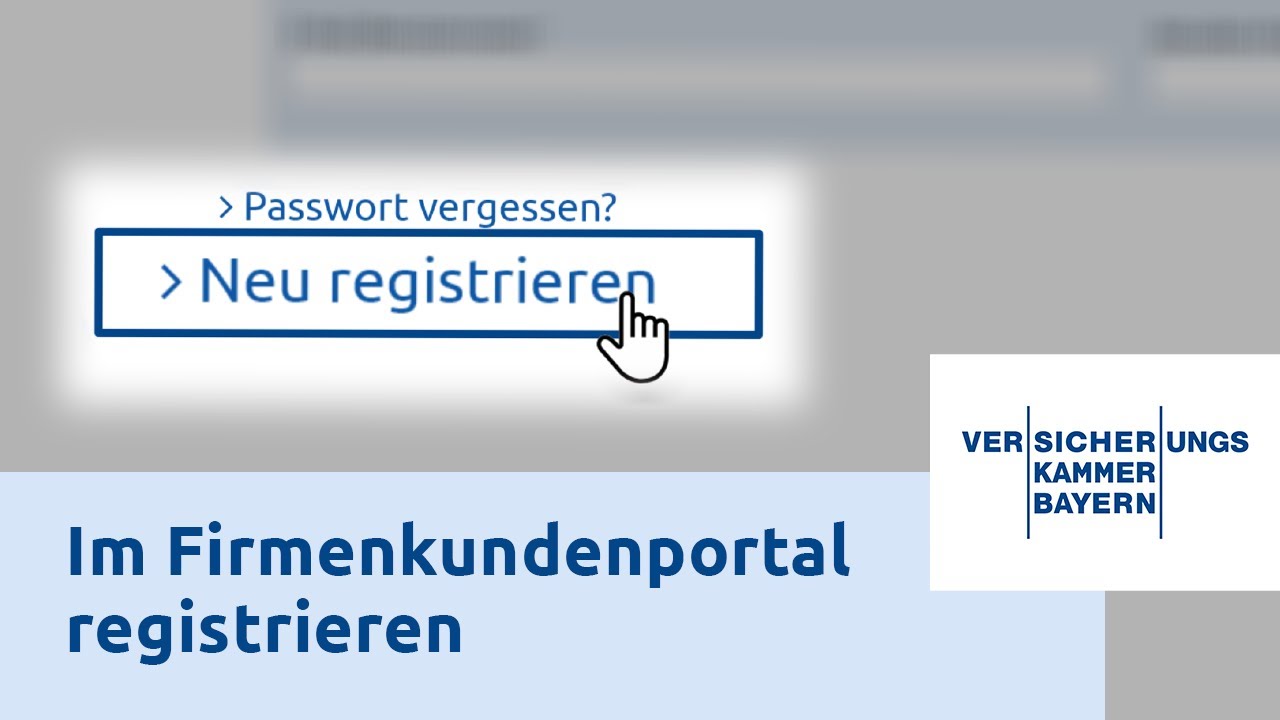 Youtube Video: So registrieren Sie sich im Firmenkundenportal der Versicherungskammer Bayern